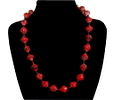 Handmade vintage bead necklace red