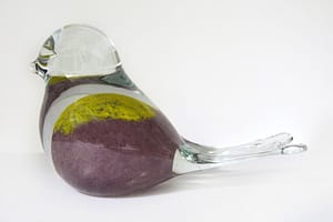 Glass Bird Purple Yellow