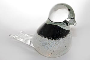 Grey Centered Glass Bird