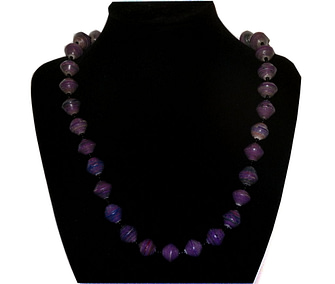 Handmade vintage bead necklace purple