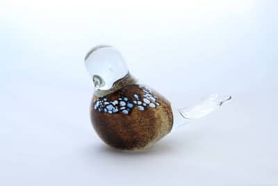 Brown Glass Bird Design