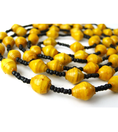 yellow brown luster necklace