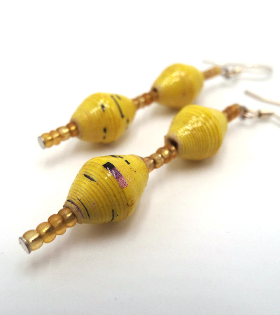 Handmade Classy Yellow Earrings