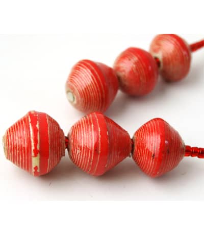 Handmade Red Beaded Earrings