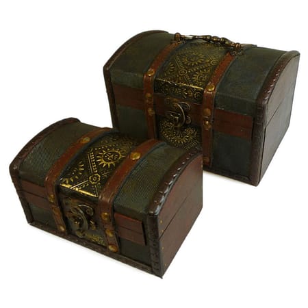 Sets of 2 Colonial Boxes – Metal Embossed