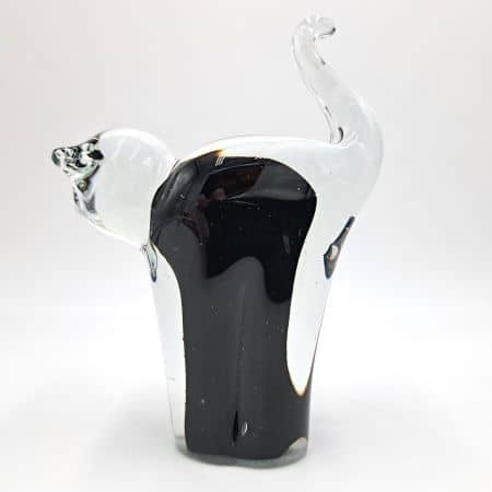 Handmade Black Blown Glass Cat